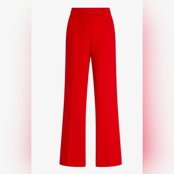 Express Editor Signature Stretch Mid Rise Wide Leg Pant Red 14S NWT - Picture 1 of 6